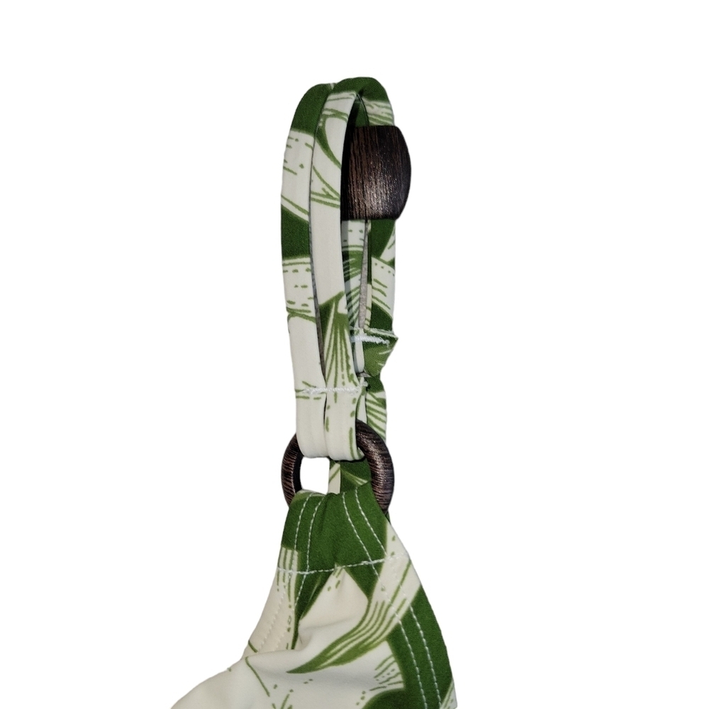 Skinny Dippers NWT Tropical Green & White San Felipe Bikini Swim Top Size S - Picture 5 of 11